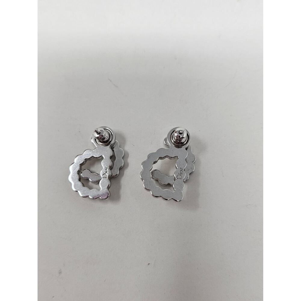 Adorable Dior Silver-tone Crystal 30 Montaigne Stud Earrings - Picture 6 of 7